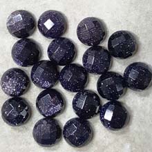 10MM FACETED ROUND CABOCHON BLUE GOLD STONE(10PCS/BAG)